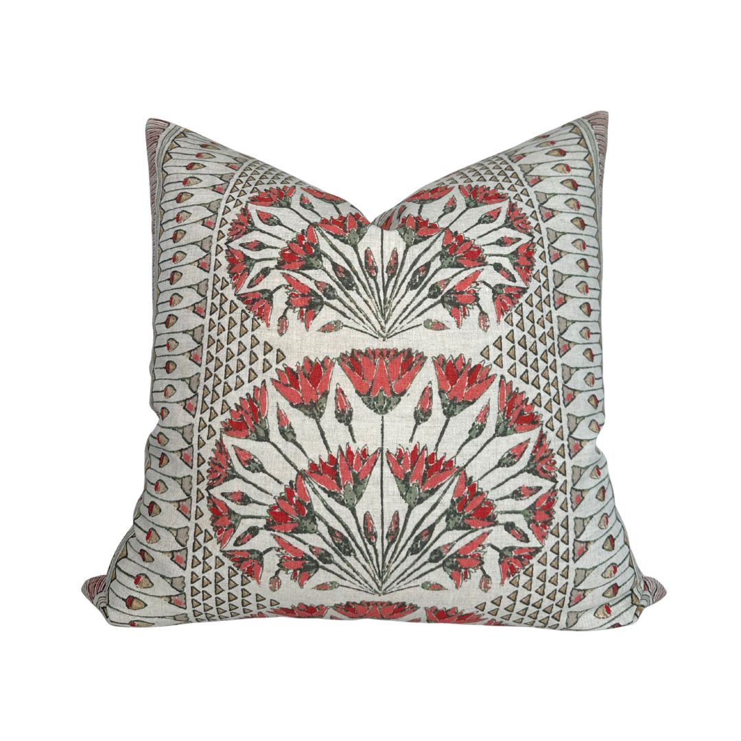 Cairo Pillow Cover in Coral