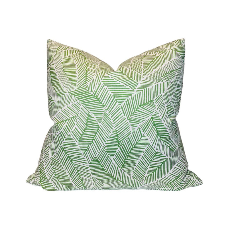 Abstract Leaf Pillow Cover in Leaf Green, Schumacher Textiles
