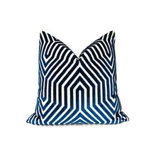 Vanderbilt Velvet Pillow Cover in Navy Blue, Schumacher Textiles