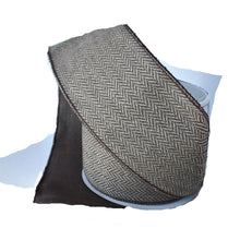4" x 10yd Brown & Tan Woven Herringbone Ribbon