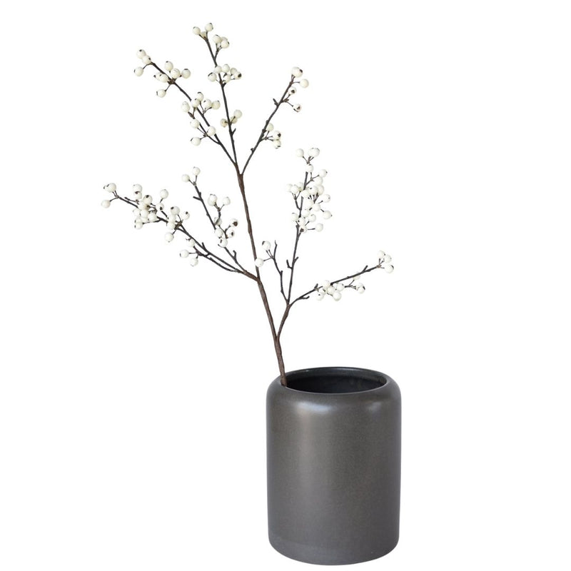 33" Faux White Berry Branch Stem