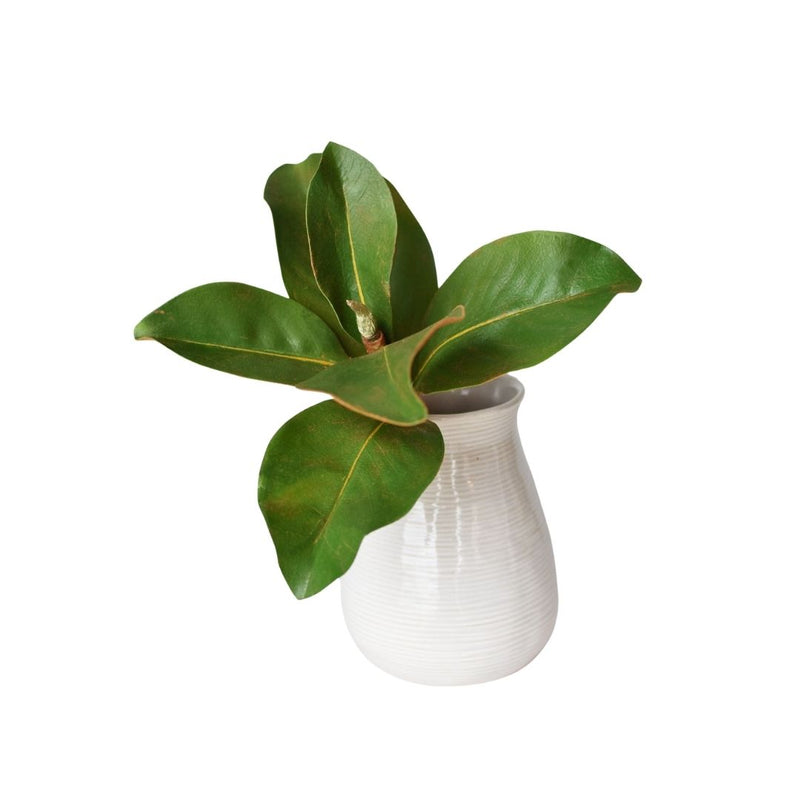 14" Faux Magnolia Leaf Stem
