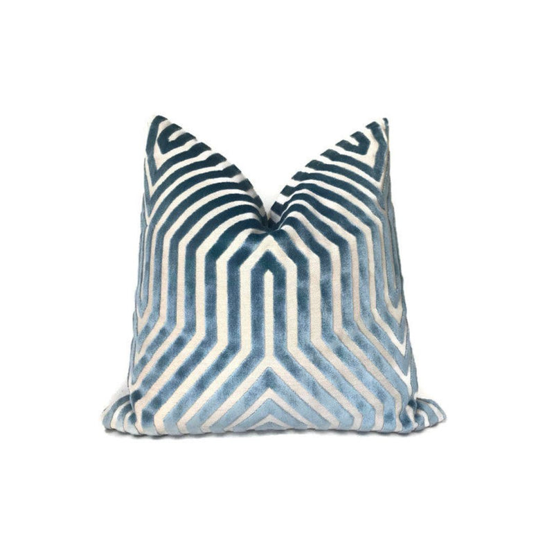 Vanderbilt Velvet Pillow Cover in Marine Blue, Schumacher Textiles