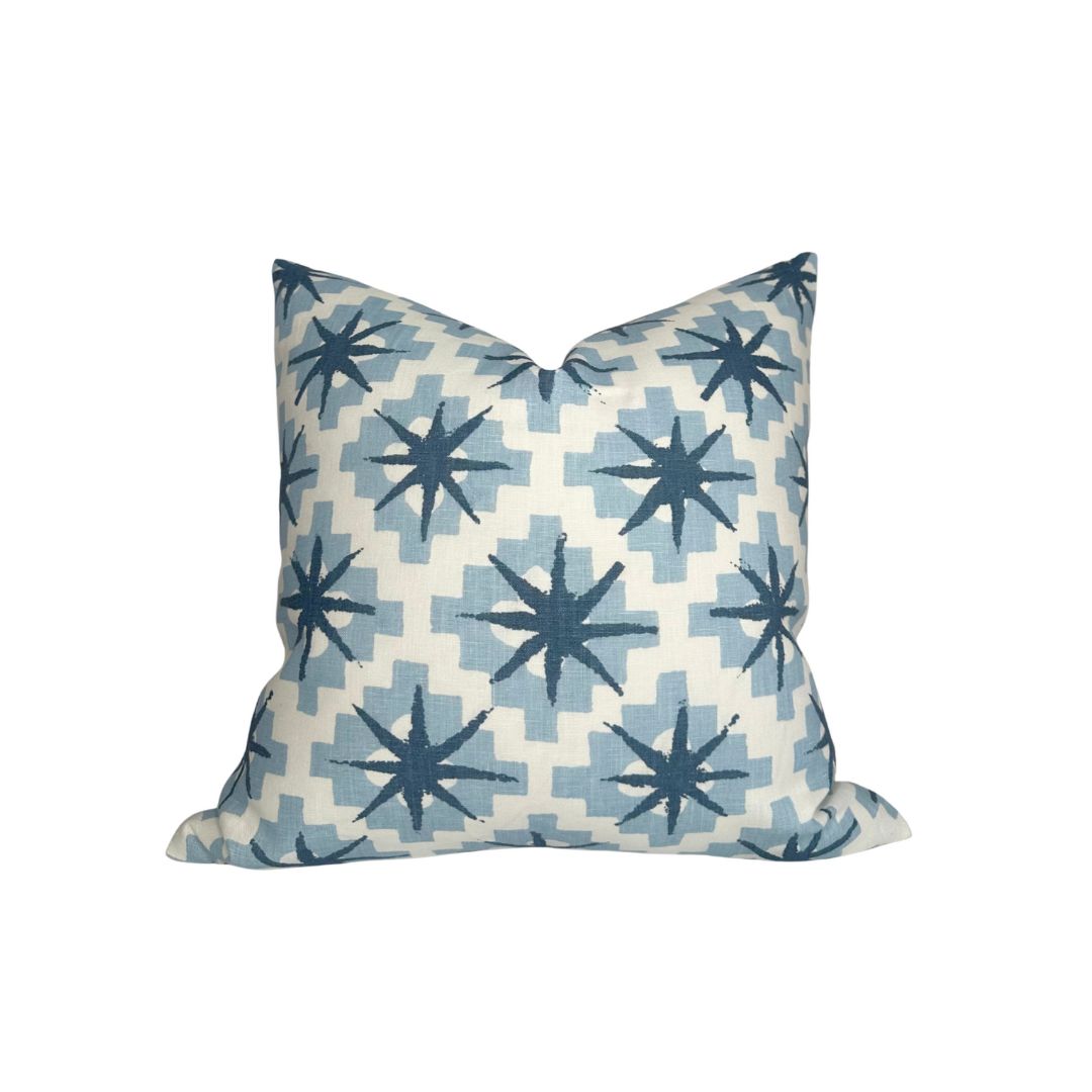 Starburst Pillow Cover in North Blue/Blue, Peter Dunham Textiles
