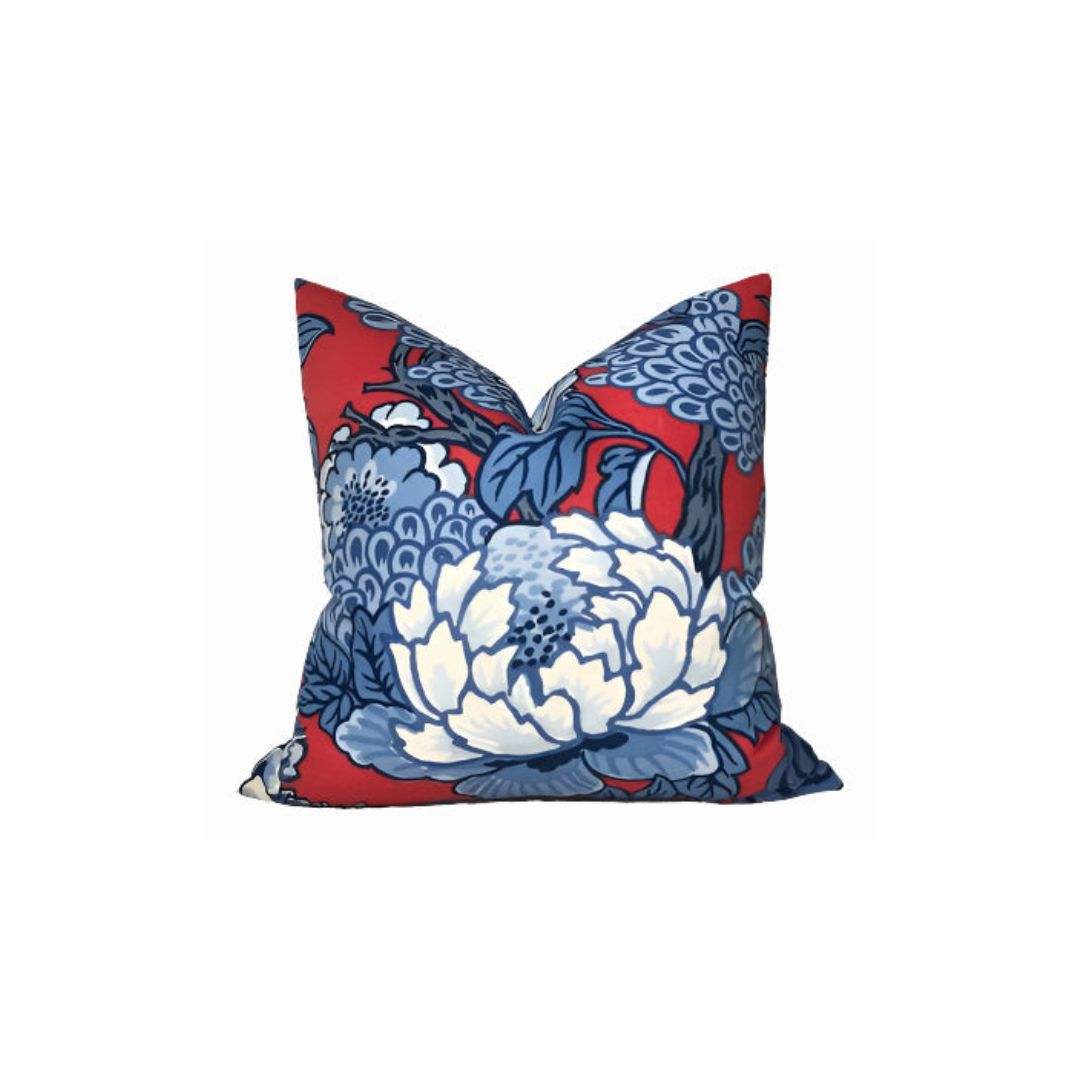 Honshu Pillow Cover in Red and Blue