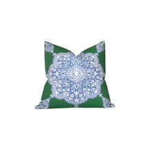 Medallion Pillow Cover in Blue and Green