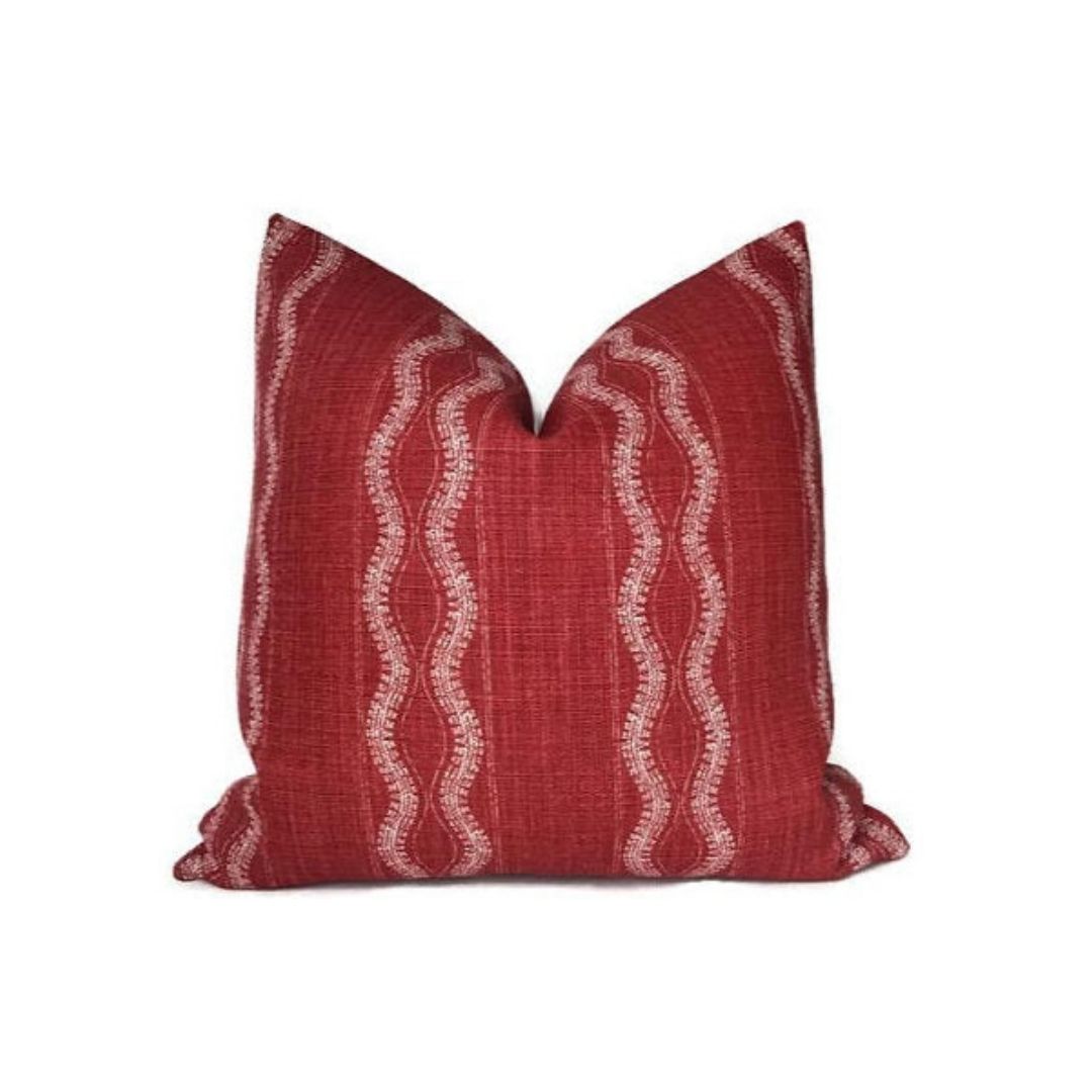 Zanzibar Pillow Cover in Red, Peter Dunham Textiles