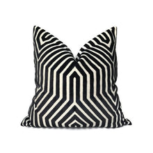 Vanderbilt Pillow Cover in Noir Black, Schumacher Textiles
