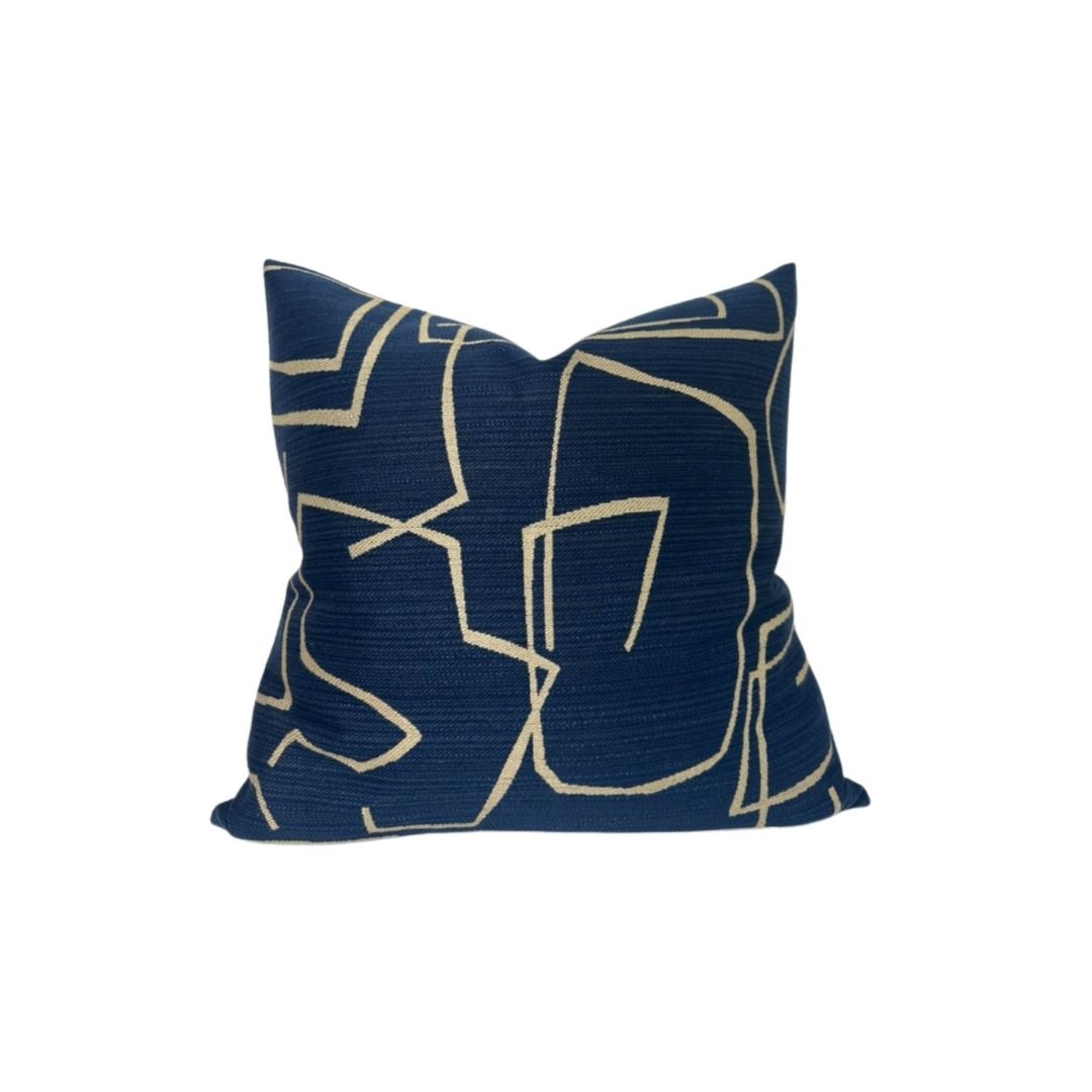 Kravet Abstract Pillow Cover in Indigo