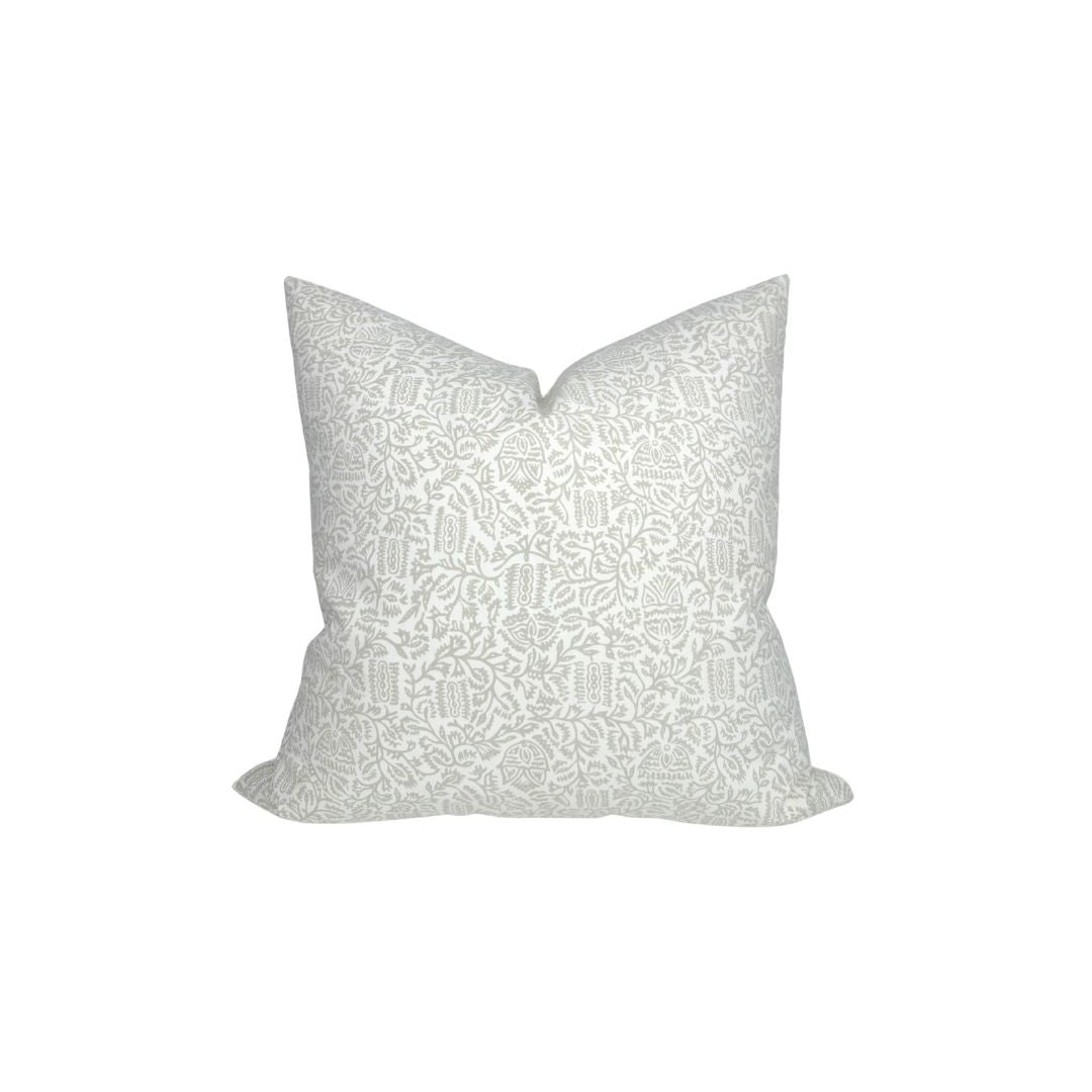 Morris Pillow Cover in Taupe, Schumacher Textiles