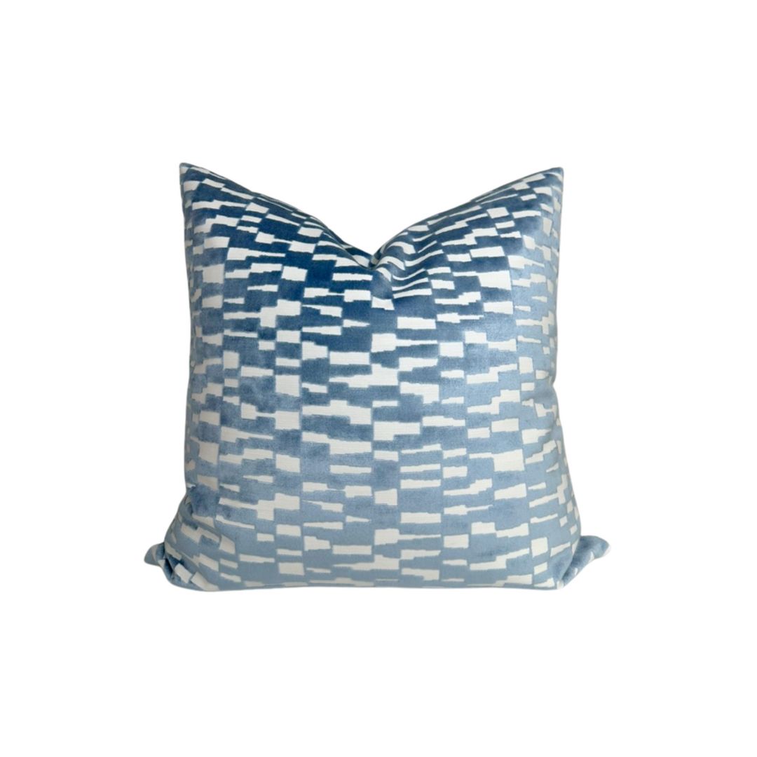 Mod Velvet Pillow Cover in Marine Blue