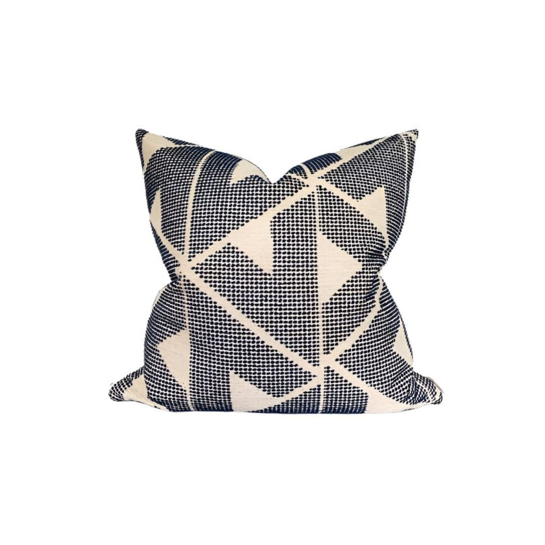 Sierra Pillow Cover in Indigo Blue, Schumacher Textiles