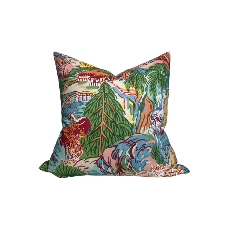 Pagoda Pillow Cover in Coral
