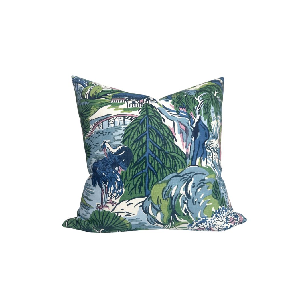 Pagoda Pillow Cover in Blue
