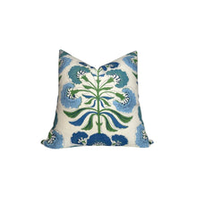 Tybee Tree Pillow Cover in Blue + Green