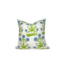 Mughal Pillow Cover in Sky Blue and Pistachio, Schumacher Textiles