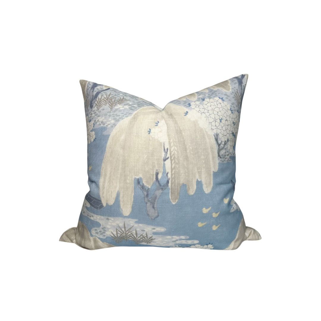 Willow Tree Pillow Cover in Soft Blue