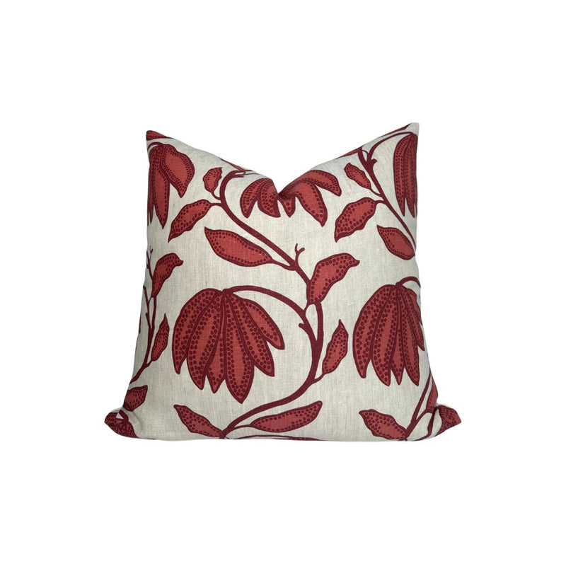 Desert Floral Pillow Cover in Sunbaked Red