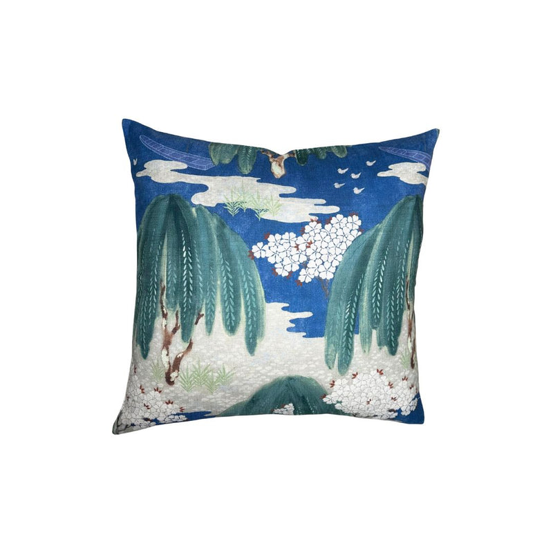 Willow Tree Pillow Cover in Navy