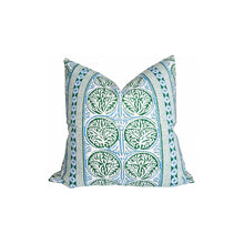 Fair Isle Pillow Cover in Blue and Green