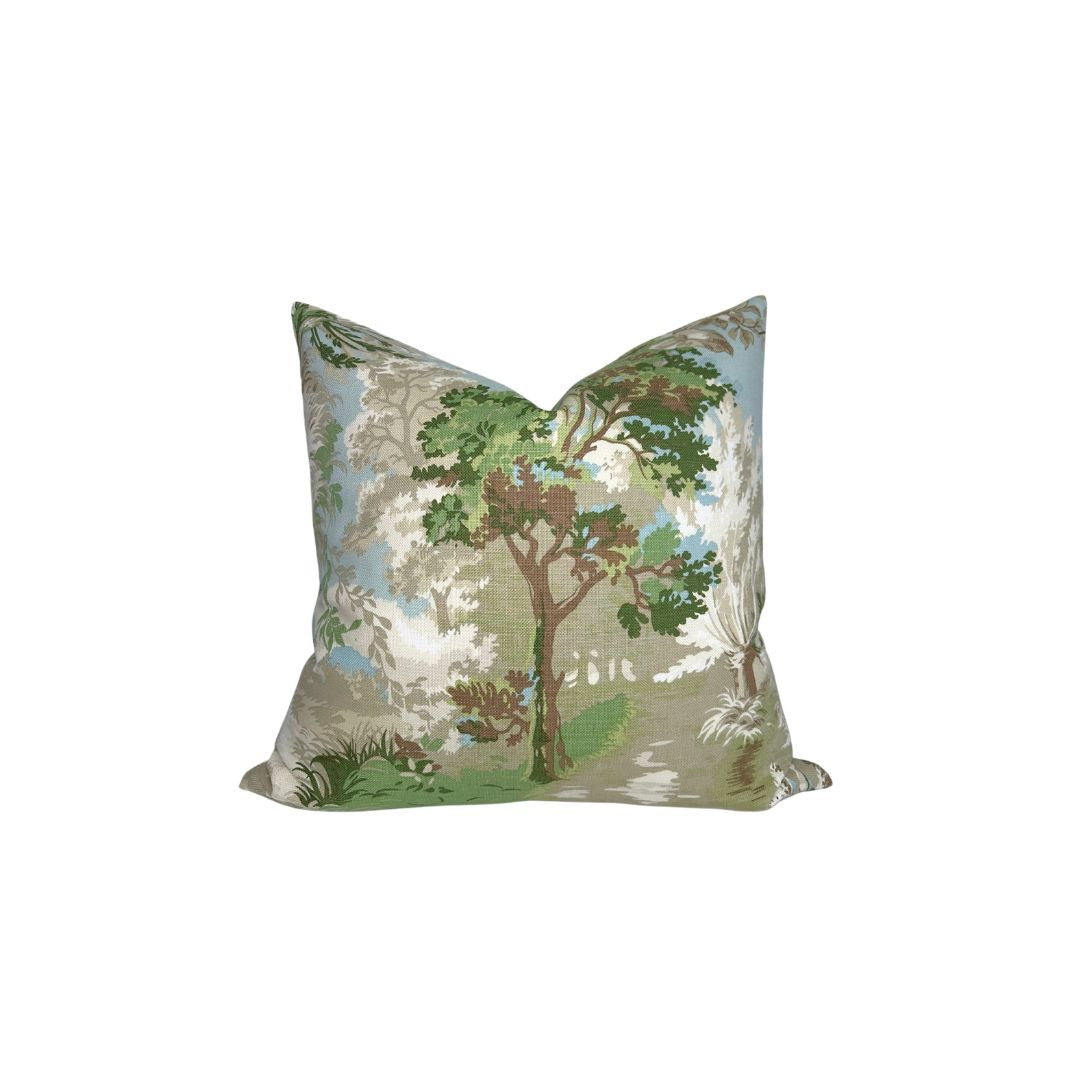 Lincoln Toile Pillow Cover in Green