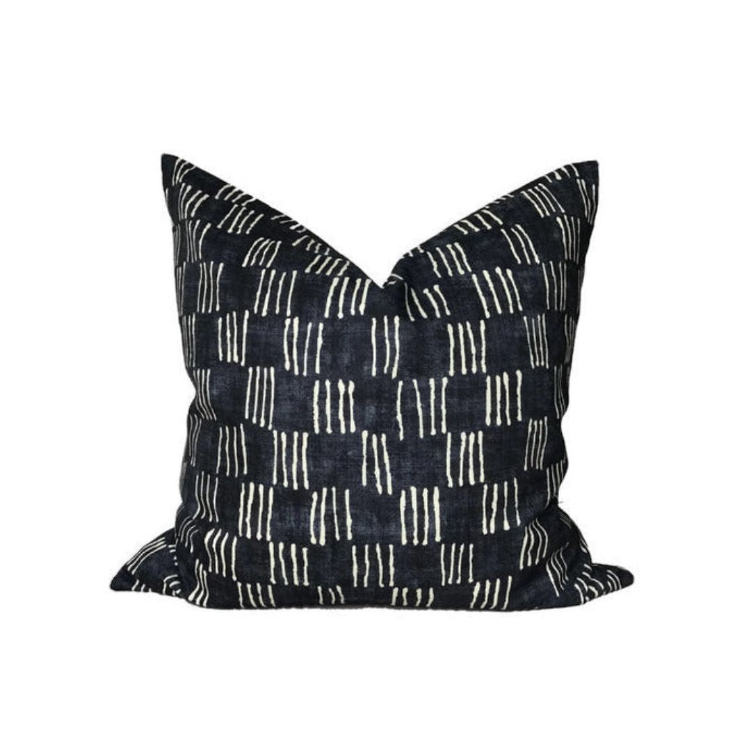 Matchsticks Pillow Cover in Indigo Blue, George Spencer Textiles