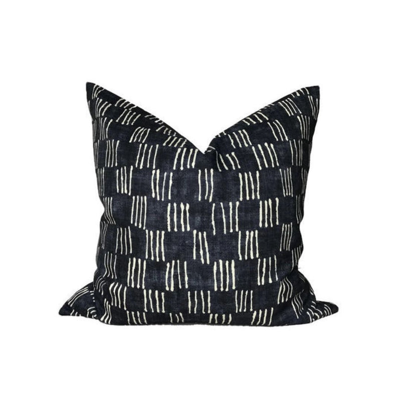 Matchsticks Pillow Cover in Indigo Blue, George Spencer Textiles