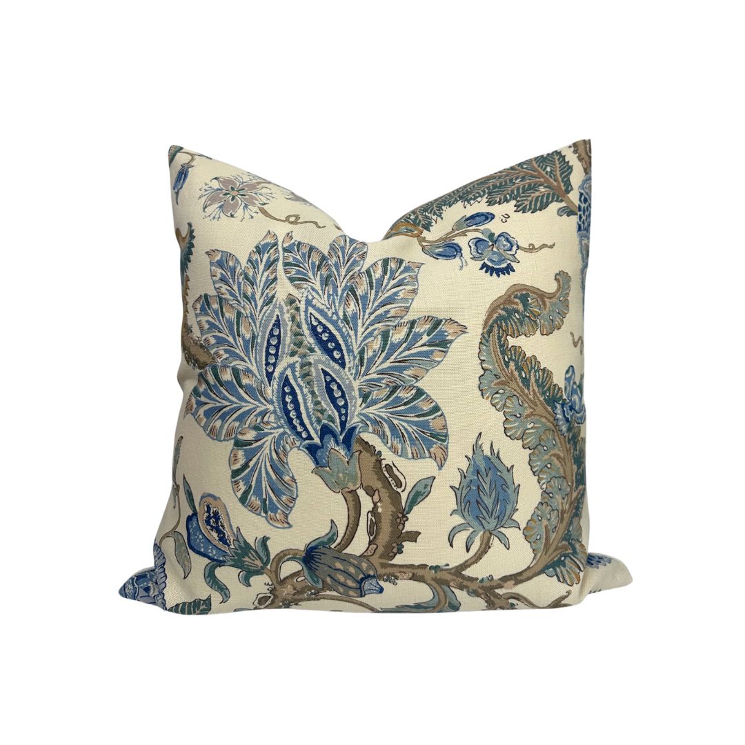 Chalfont Pillow Cover in Porcelain Blue, Schumacher Textiles