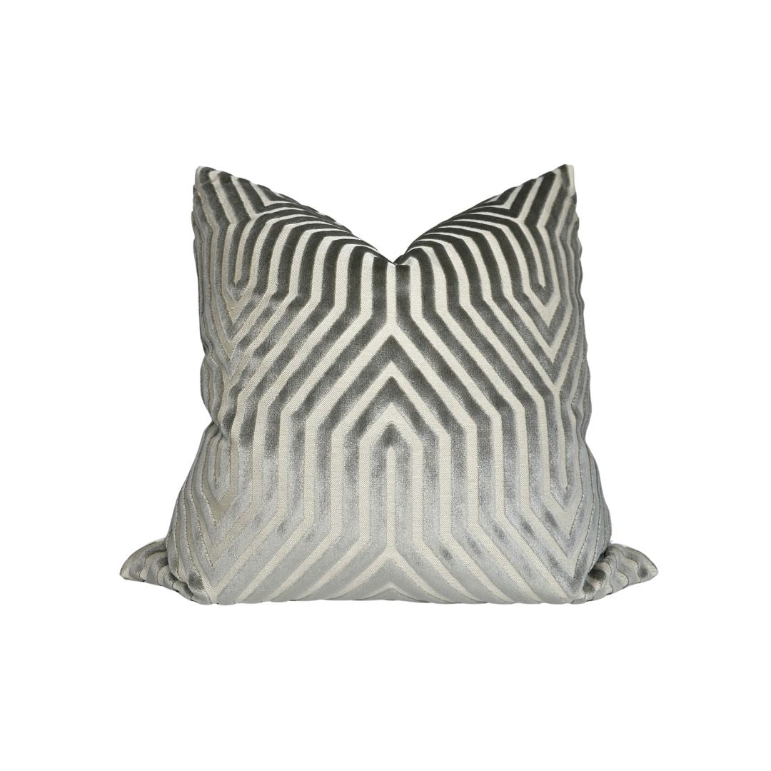 Vanderbilt Pillow Cover in Dove Grey, Schumacher Textiles