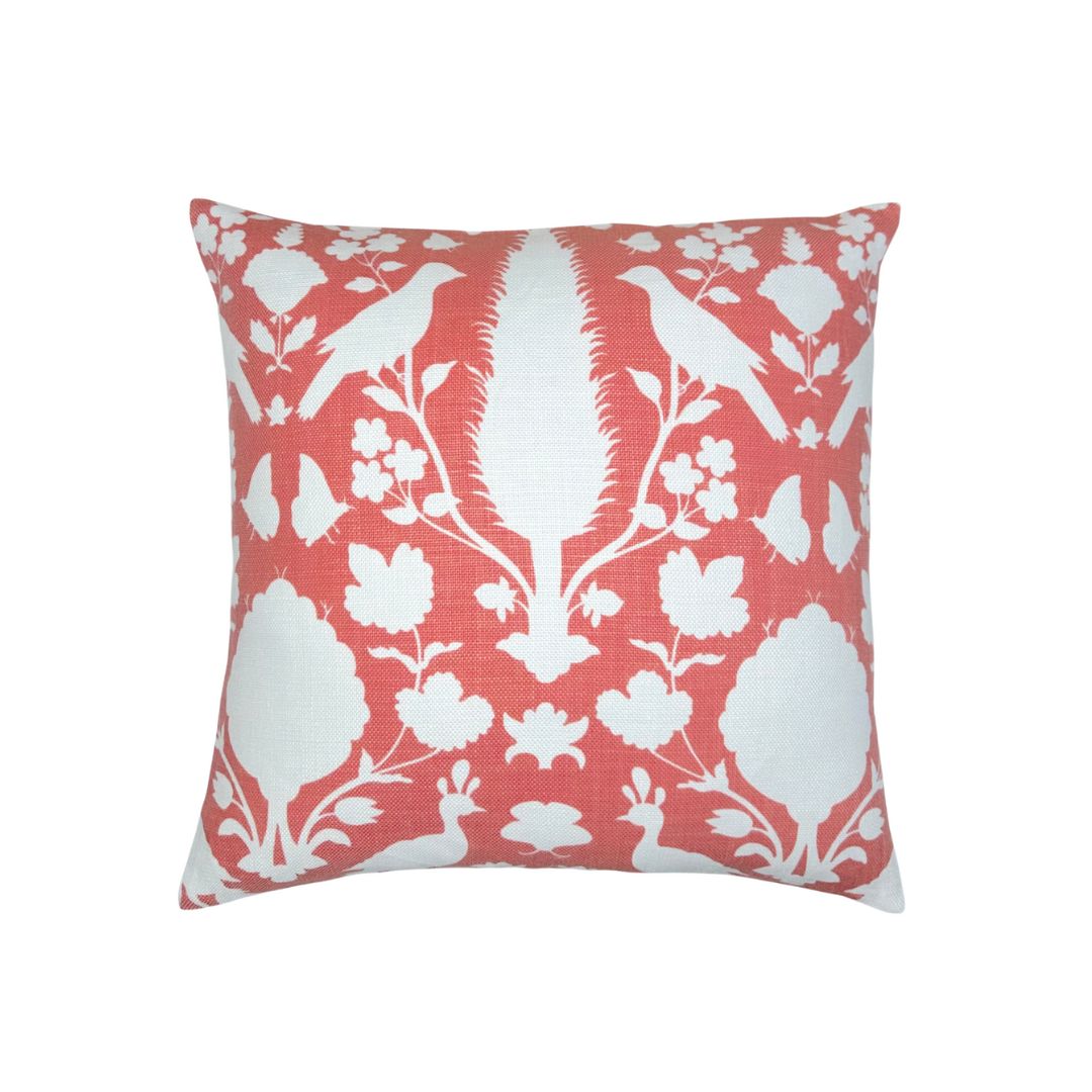 Chenonceau Pillow Cover in Coral, Schumacher Textiles