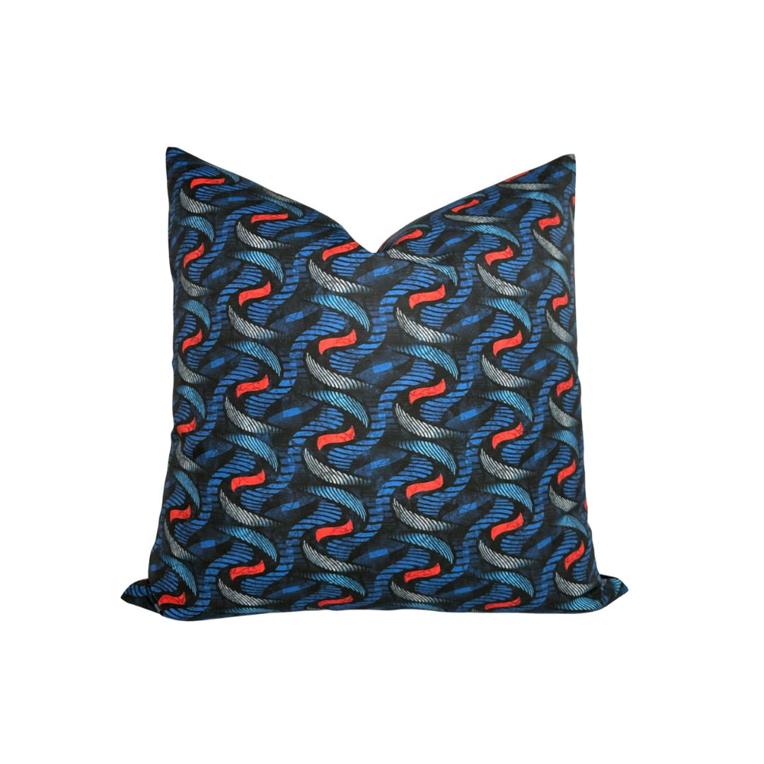 Twine Pillow Cover in Indigo/Red