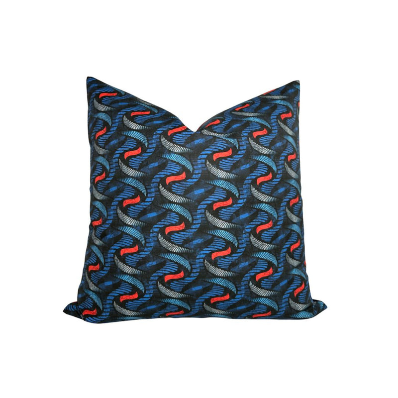 Twine Pillow Cover in Indigo/Red