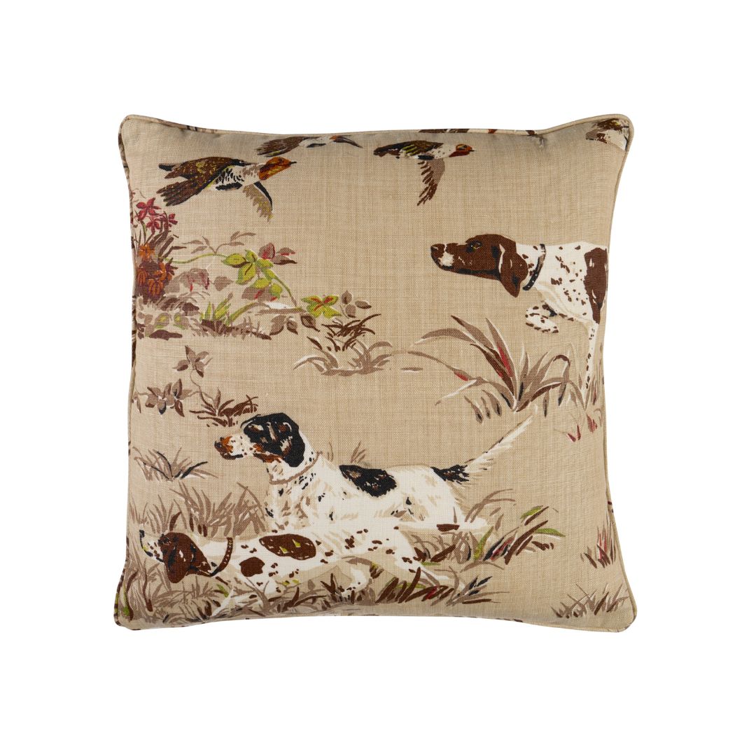 Pointers Pillow Cover in Brown, Schumacher Textiles