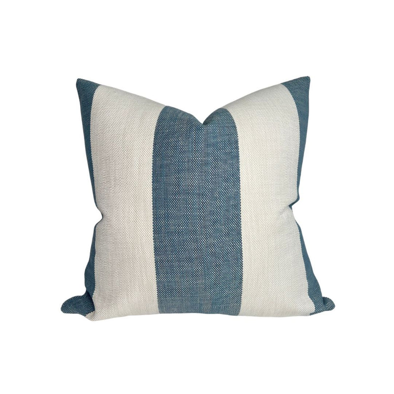 Vintage Striped Pillow Cover in Lagoon, Perennials Textiles