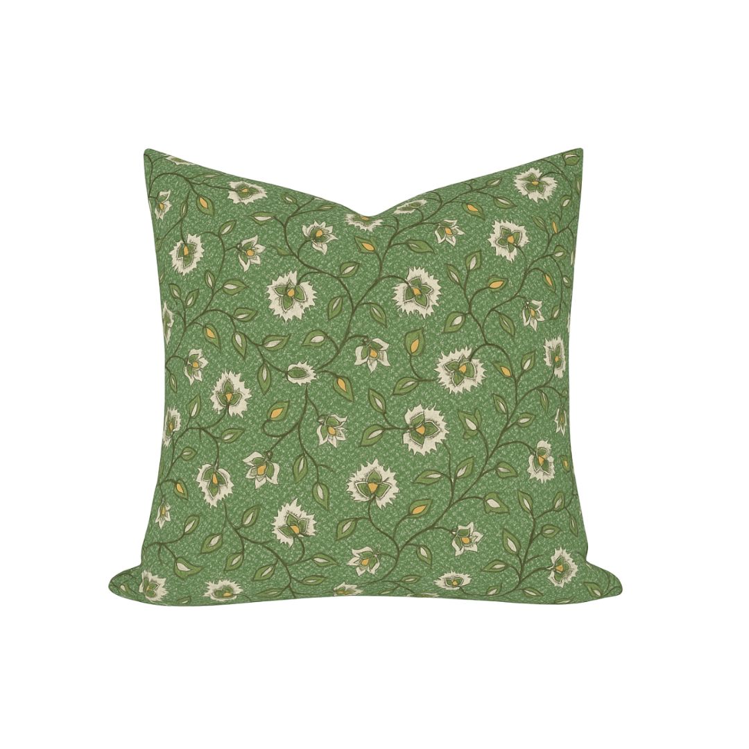 Chelsea Pillow Cover in Emerald, Thibaut Pillows