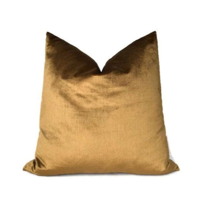 Venetian Silk Velvet Pillow Cover in Mink, Schumacher Textiles
