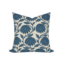 Desert Floral Pillow Cover in Mineral Blue