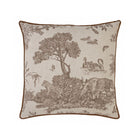 Western Toile Pillow Cover in Sepia Brown, Schumacher Textiles