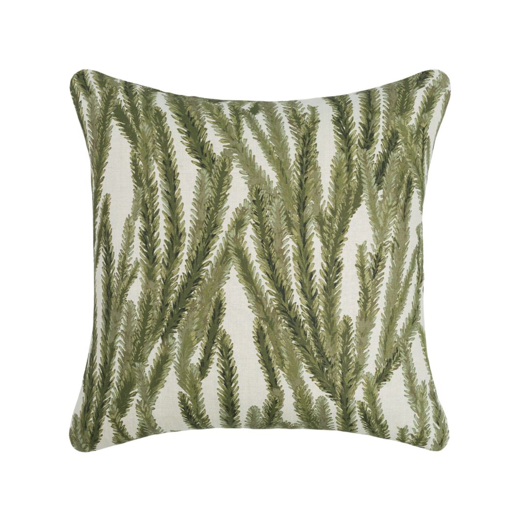 Nori Floral Pillow Cover in Moss Green, McLaurin + Piercy Textiles