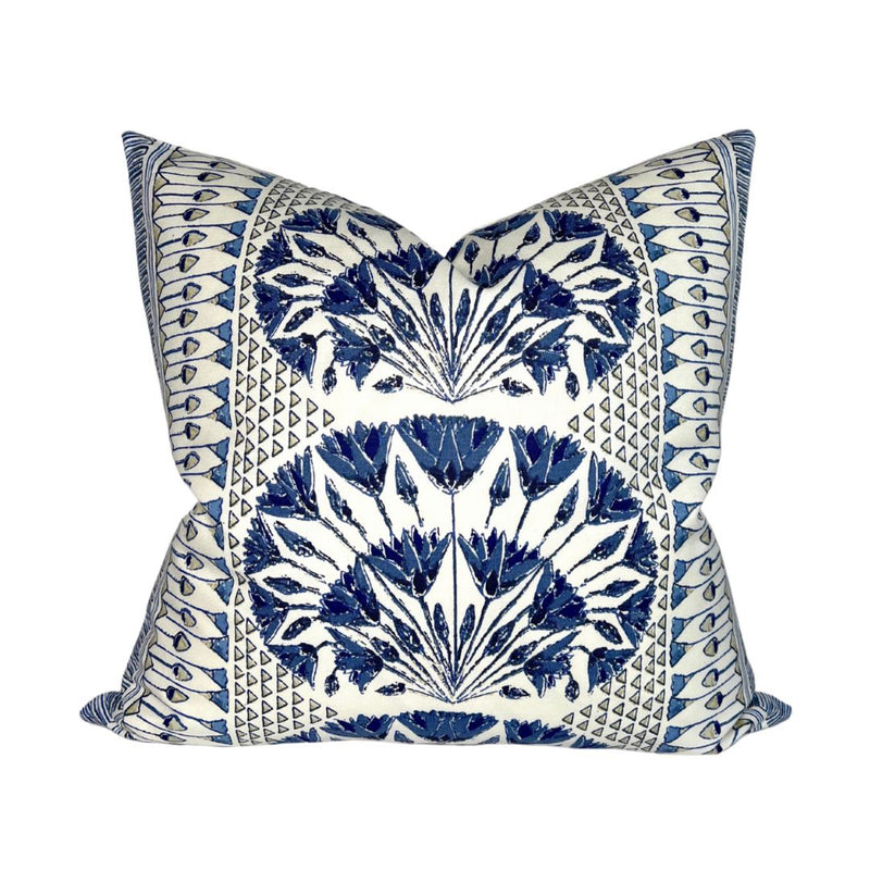 Cairo Pillow Cover in Blue and White, Thibaut Pillows