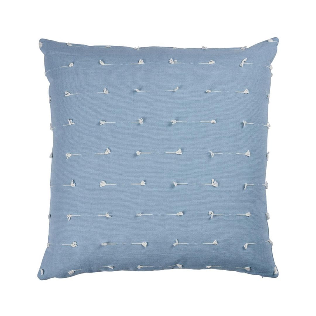 Teton Embroidered Pillow Cover in Sky Blue, Schumacher Textiles