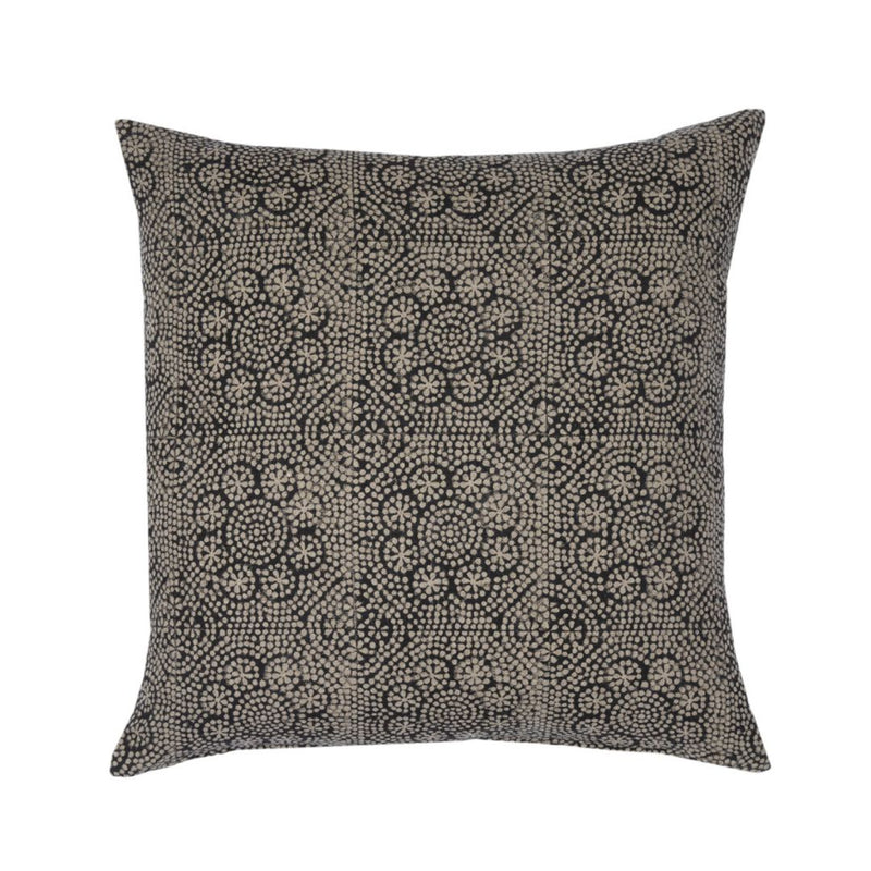 Floral Pillow Cover in Noir
