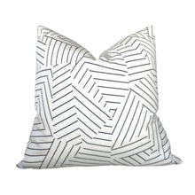 Deconstructed Stripe Pillow Cover in Black, Indoor Outdoor Pillows, Schumacher Textiles