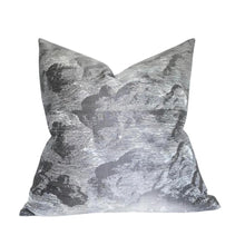 Cloud Toile Pillow Cover in Fog Grey, Schumacher Textiles