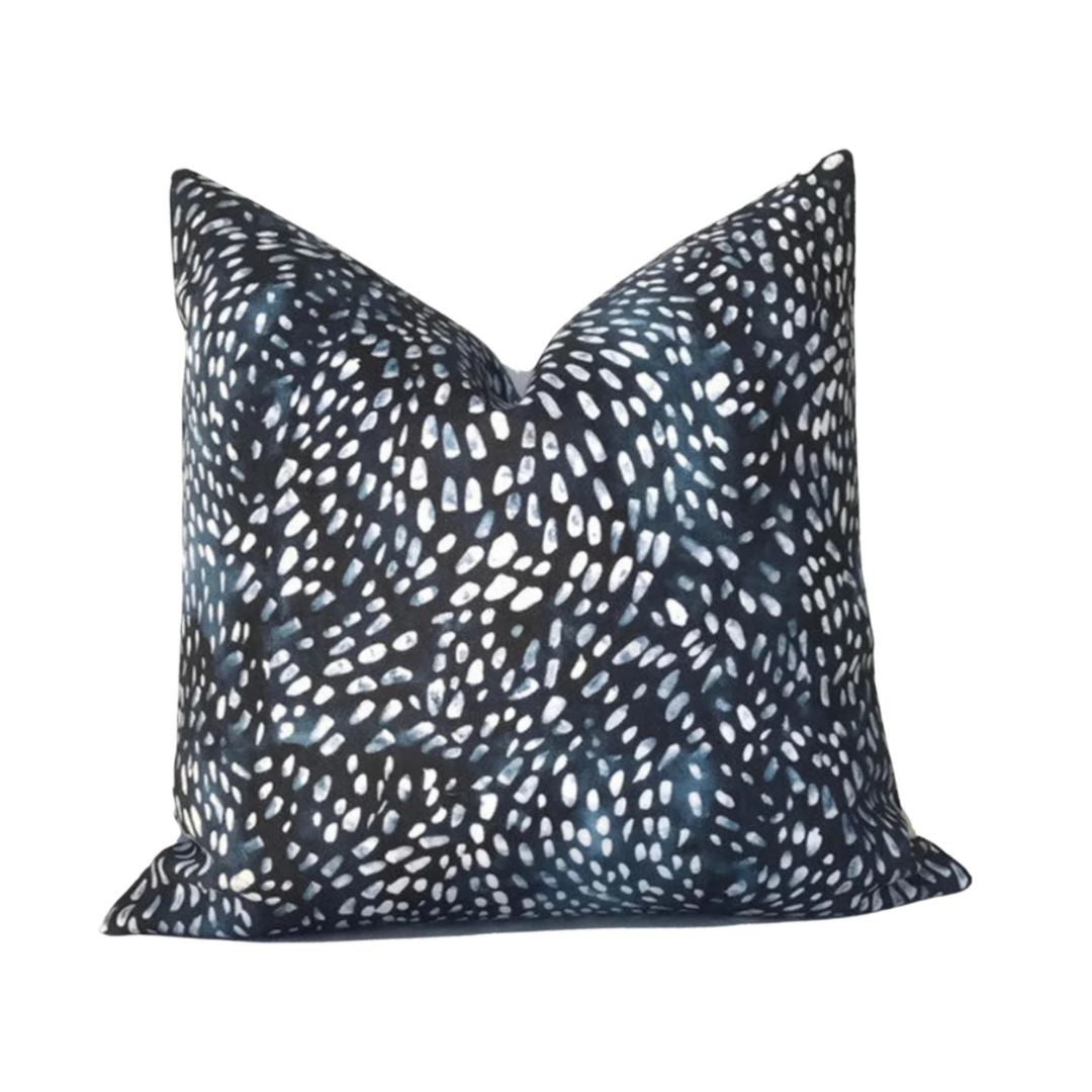 Speckled Pillow Cover in Navy Blue, Rebecca Atwood Textiles