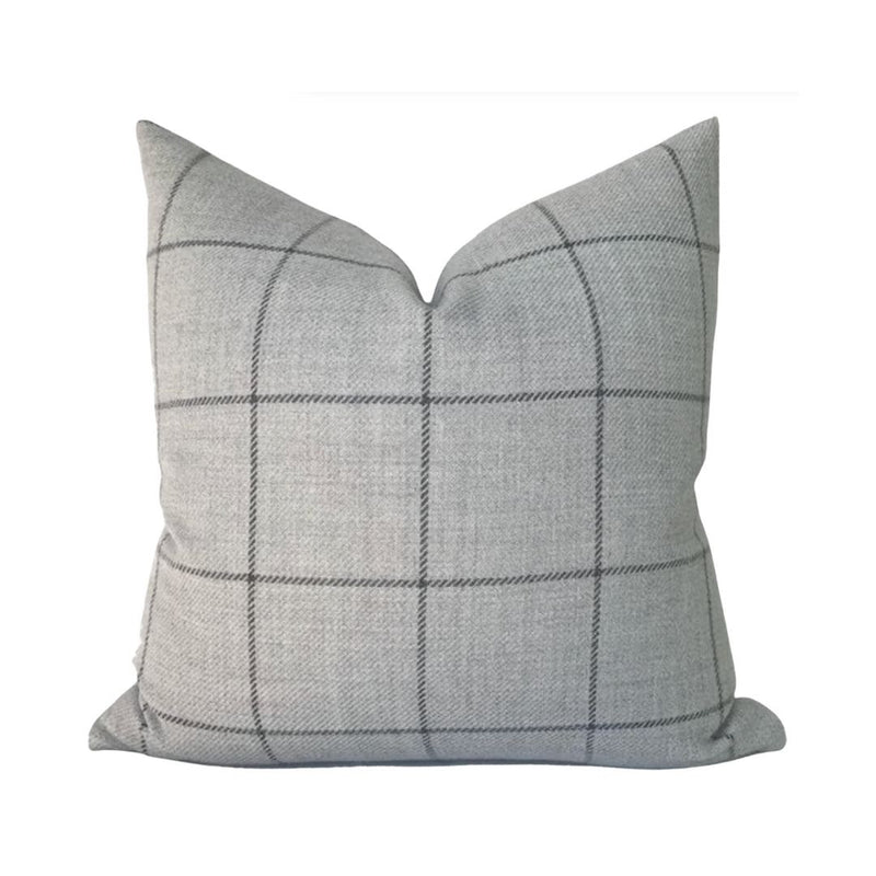 Bancroft Wool Pillow Cover in Fog Grey, Schumacher Textiles