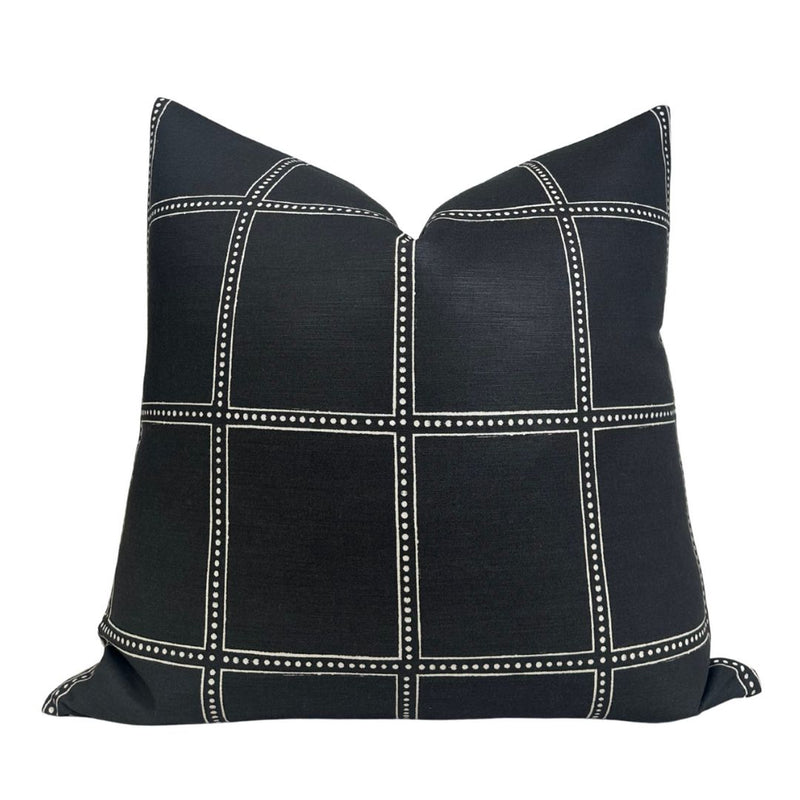 Ponte Pillow Cover in Black, Designer Pillows