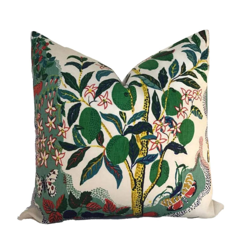 Citrus Garden Linen Pillow Cover, Schumacher Textiles