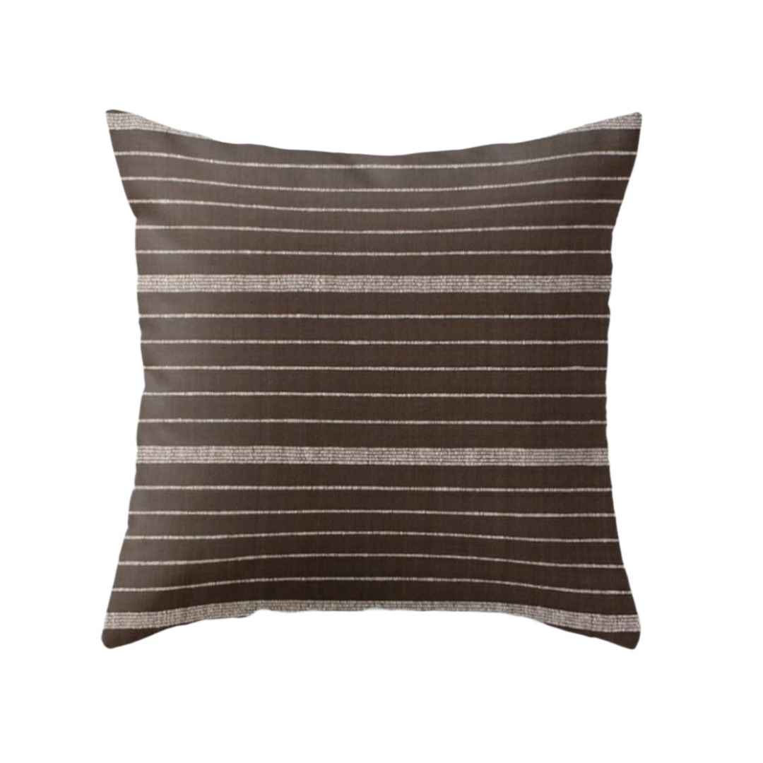 Cusco Stripe Pillow Cover in Chocolate