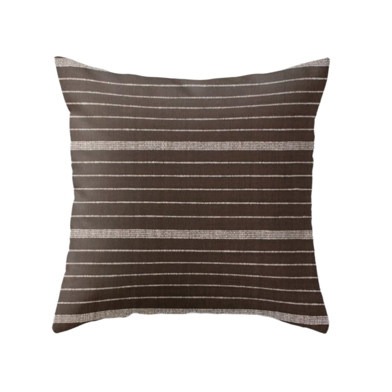 Cusco Stripe Pillow Cover in Chocolate